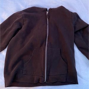 Hanes brown zip up sweater, size M